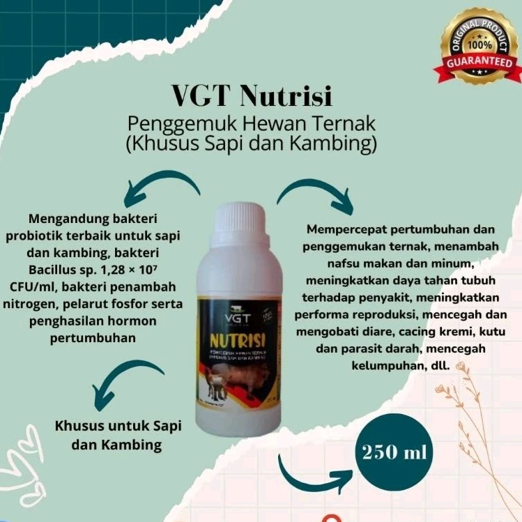 VGT Nutrisi Sapi Kambing 250 ml - Penggemuk ternak