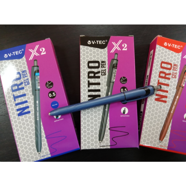 

V-TEC BALLPOINT GEL 0.5 NITRO X2 (1PCK) ISI 12 PCS