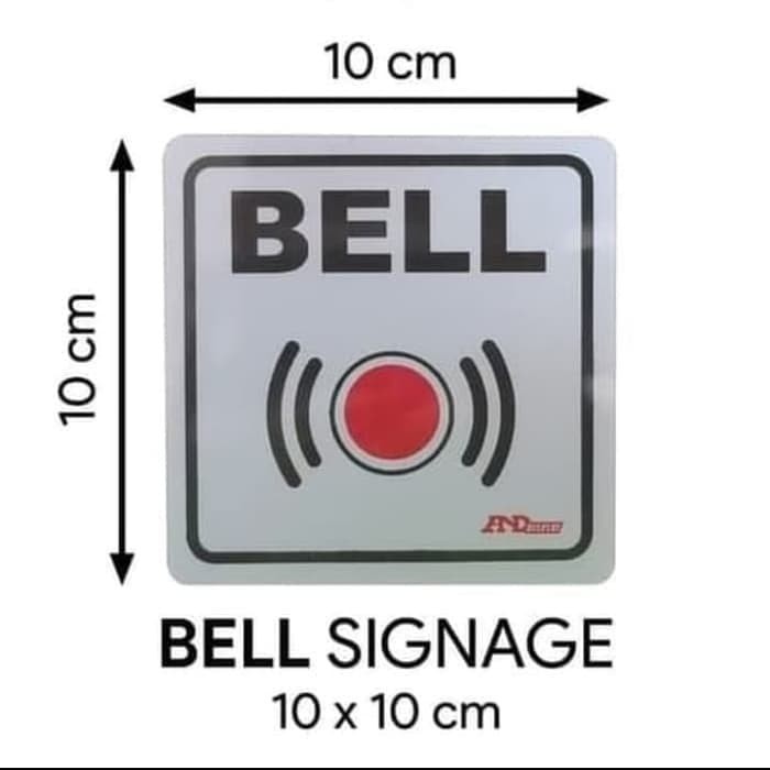 

Sign Stiker Bell / Sticker Tanda Bel / Stiker Penunjuk Bell Abu-Abu