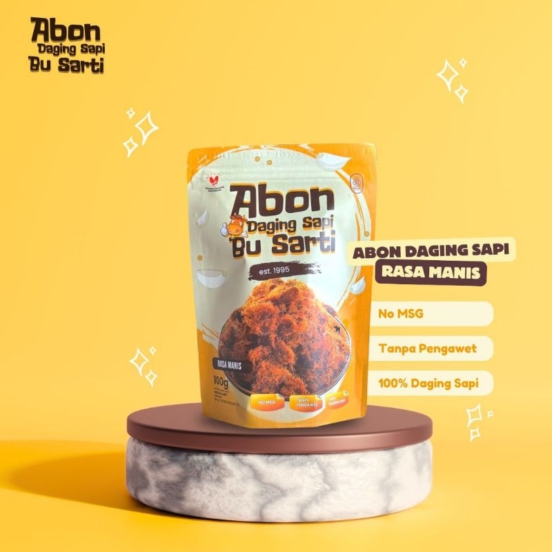 

[PREMIUM PACKAGING] - Abon Sapi Bu Sarti - Manis/Original 100gr