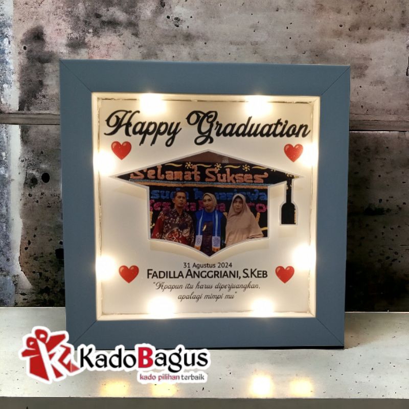 KADO CUSTOM FRAME 3D + LAMPU (TOGA FOTO FRAME)