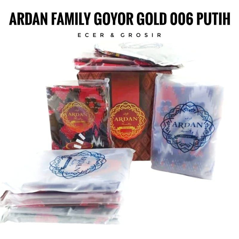 Sarung Ardan Family Goyor Gold 006 Putih Ecer Grosir