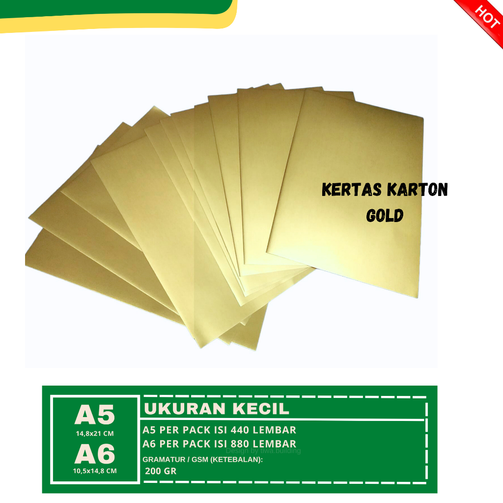 

KERTAS KARTON GOLD/KERTAS KARTON EMAS A5&A6 PERPACK ISI 440&880 LEMBAR