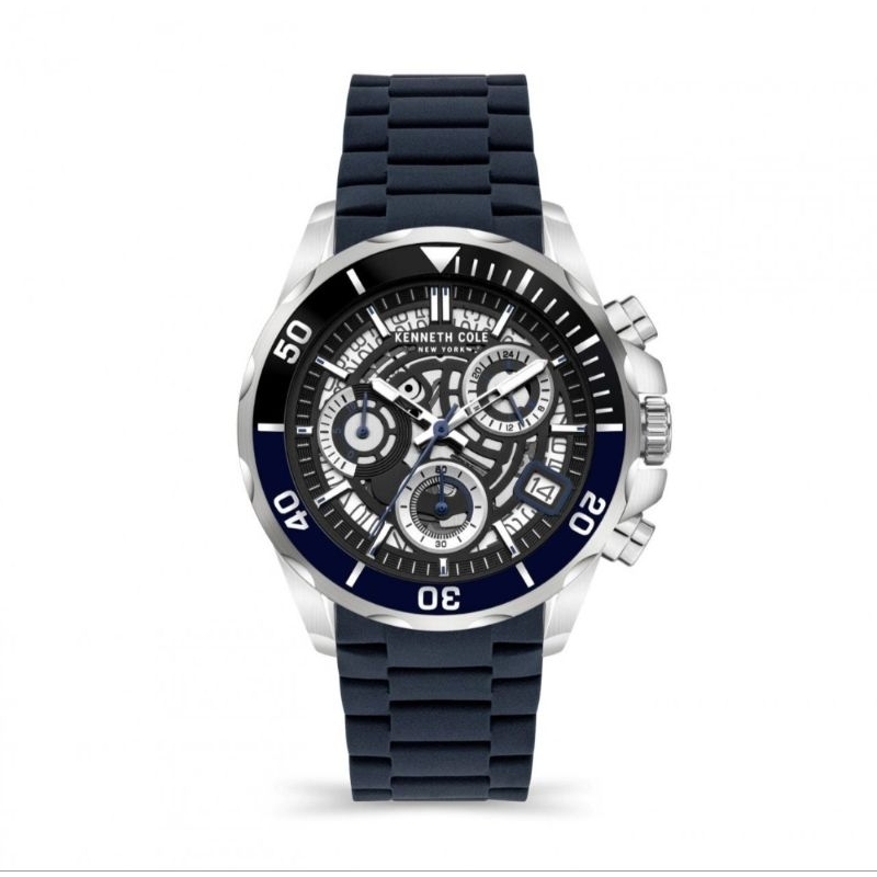 Kenneth cole KCWG02125401 chrono blue jam tangan pria original