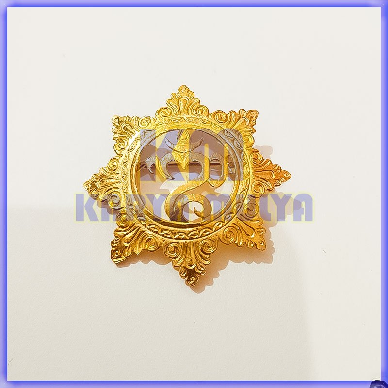 Pin Bros Ongkara Bali Bahan Logam Pin Bali Ongkara Warna Emas - Karya Mulya