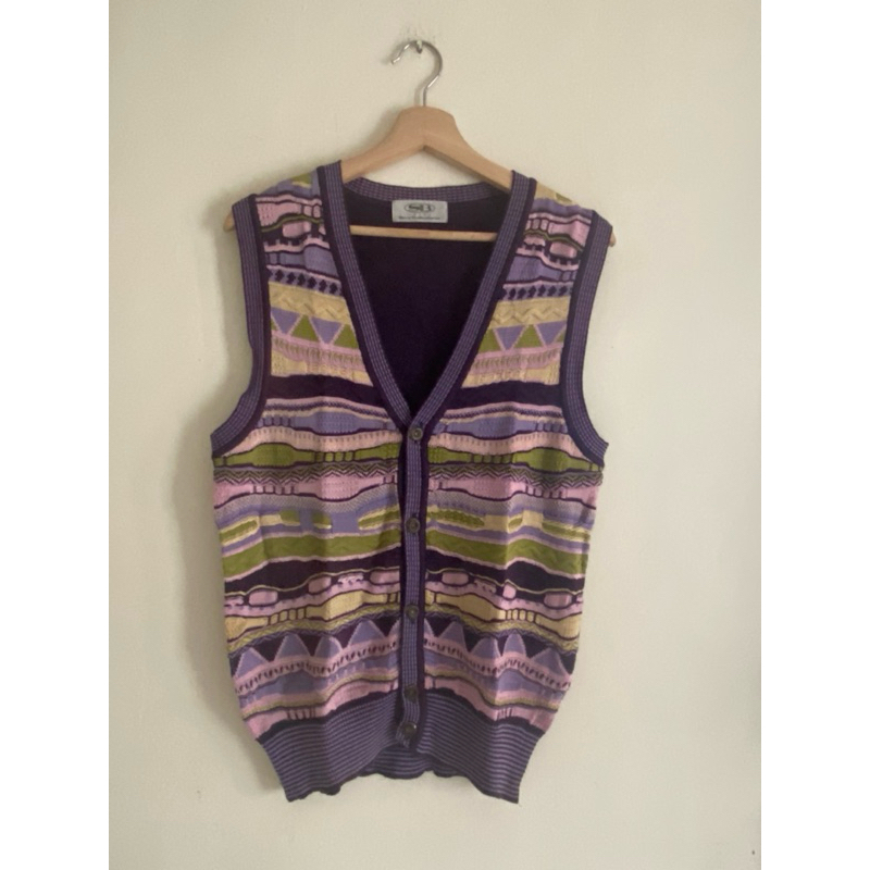 Vintage 3D knit sweater vest (Coogi lookalike)