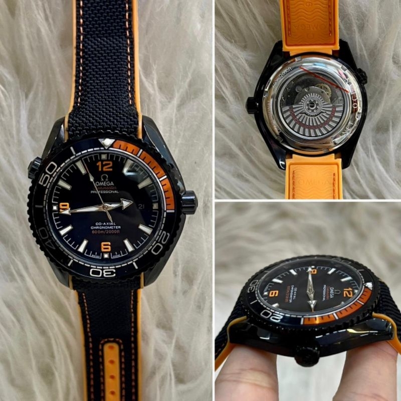 Jam Tangan Pria Keren Omega Seamaster Coaxial 600M Rubber Strap