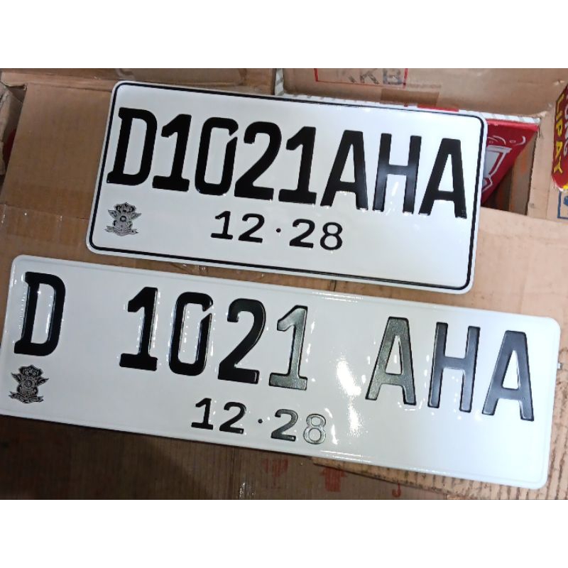 plat nomor mobil kombinasi depan standar belakang kecil