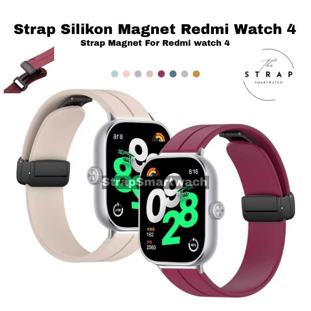 Strap Silicone Magnet Redmi Watch 4 , Strap Redmi Watch 4 Model Silicone Magnet