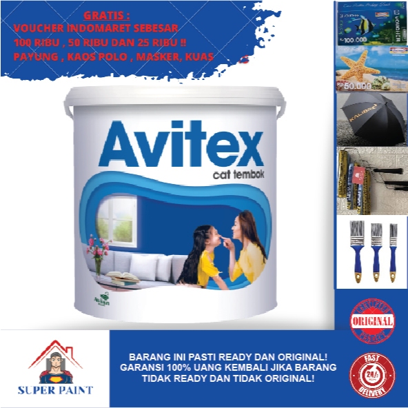 Cat Tembok Avian Avitex Interior Warna Putih 5 Kg