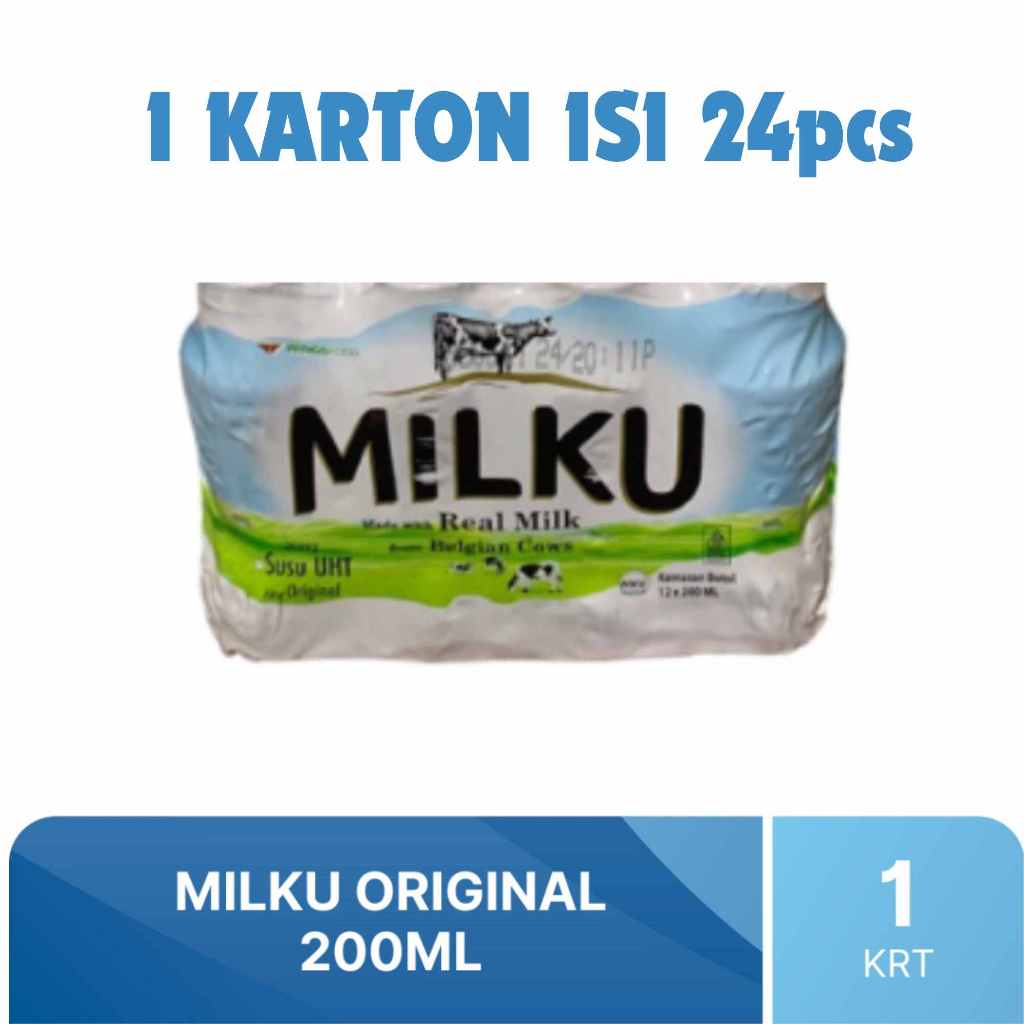 

Milku 1 DUS 24pcs X 200ml Rasa Original Susu UHT Kemasan Botol