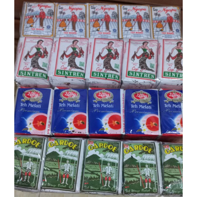 

paket teh 4 macam, isi 40 pcs