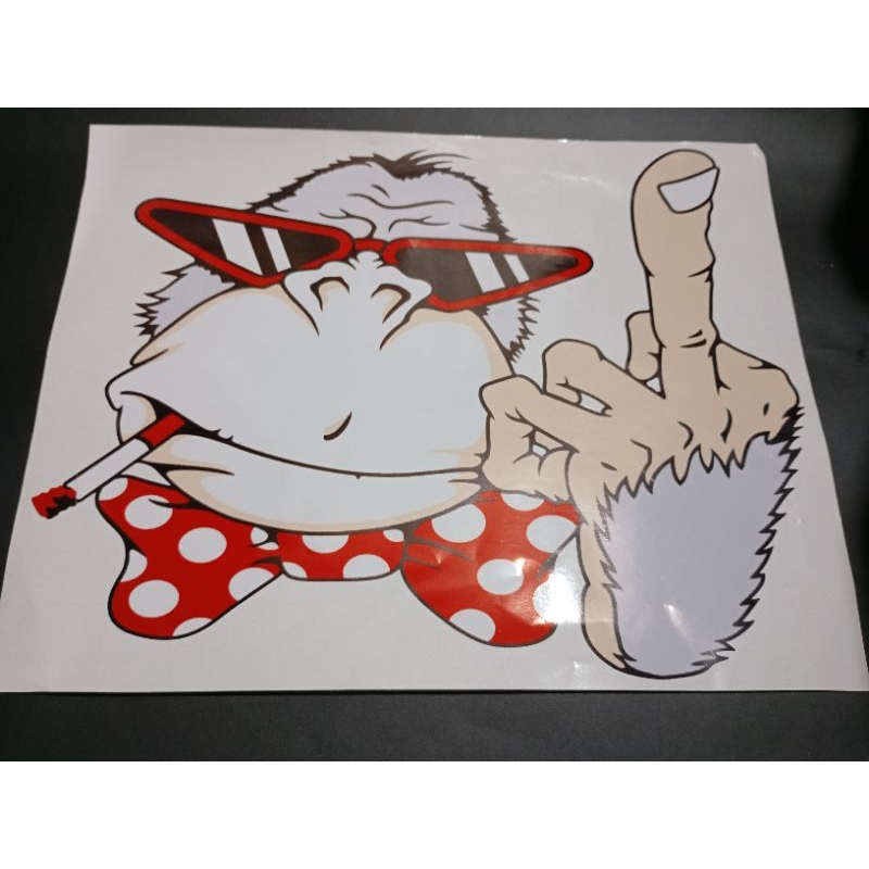 

stiker vinyl gambar besar (monkey kaca mata)