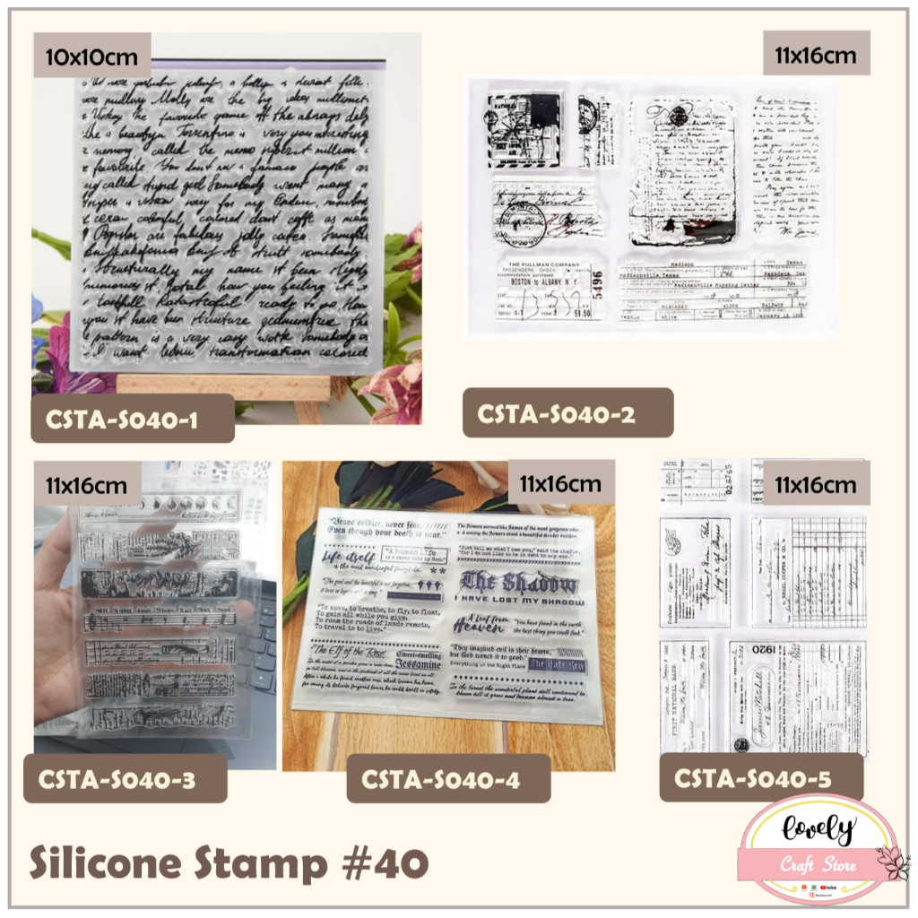 

LovelyCraftStore | S40 Transparent Silicone rubber Clear Stamp ~ Stempel Silikon Transparan Silicone Stamp Retro, Letters, Textx untuk journal, cards, art craft, scrapbook