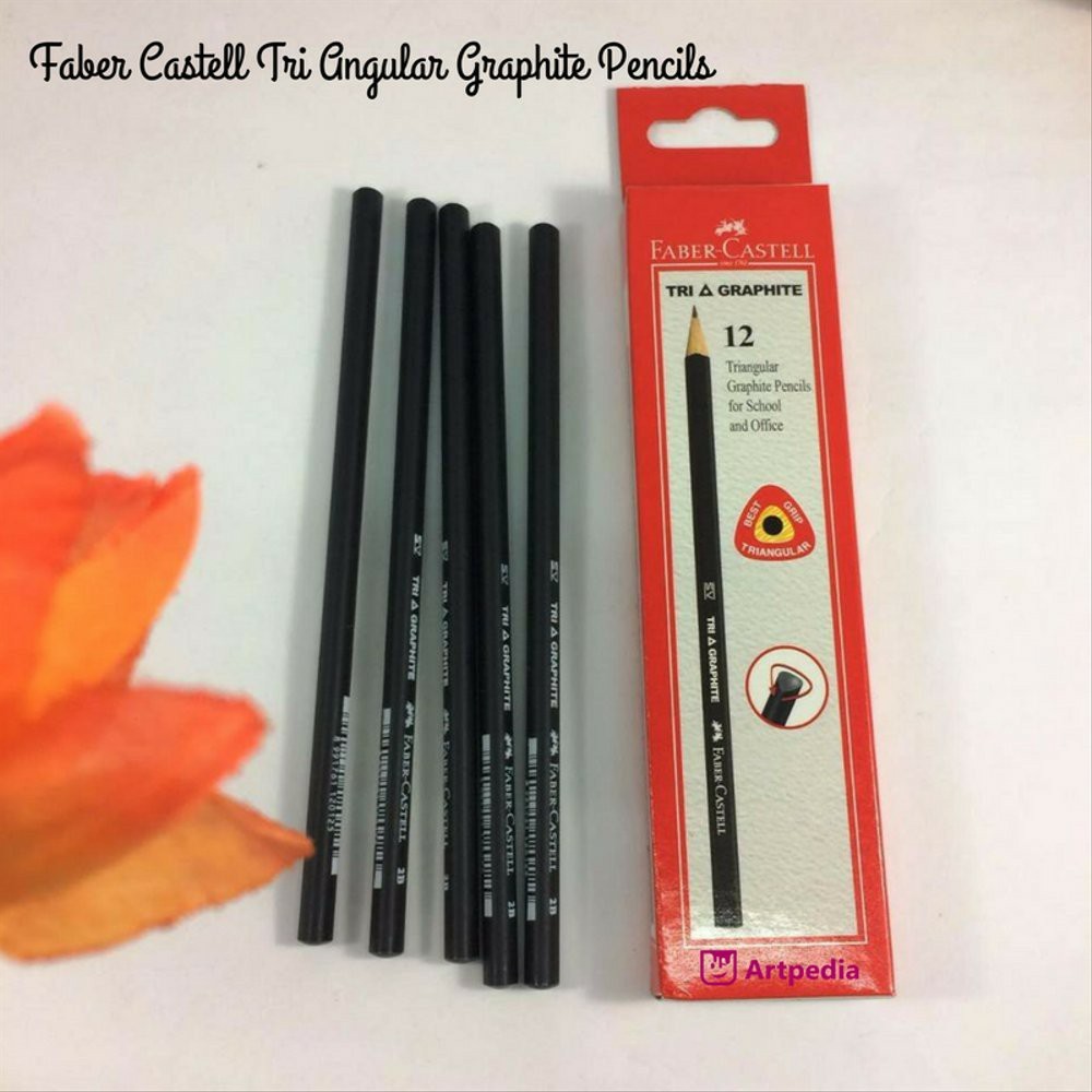 

qwe Pensil 2B Tri Graphite Faber Castell / Tri Graphite Pencil 2B (1 Pack Isi 12 Pcs)