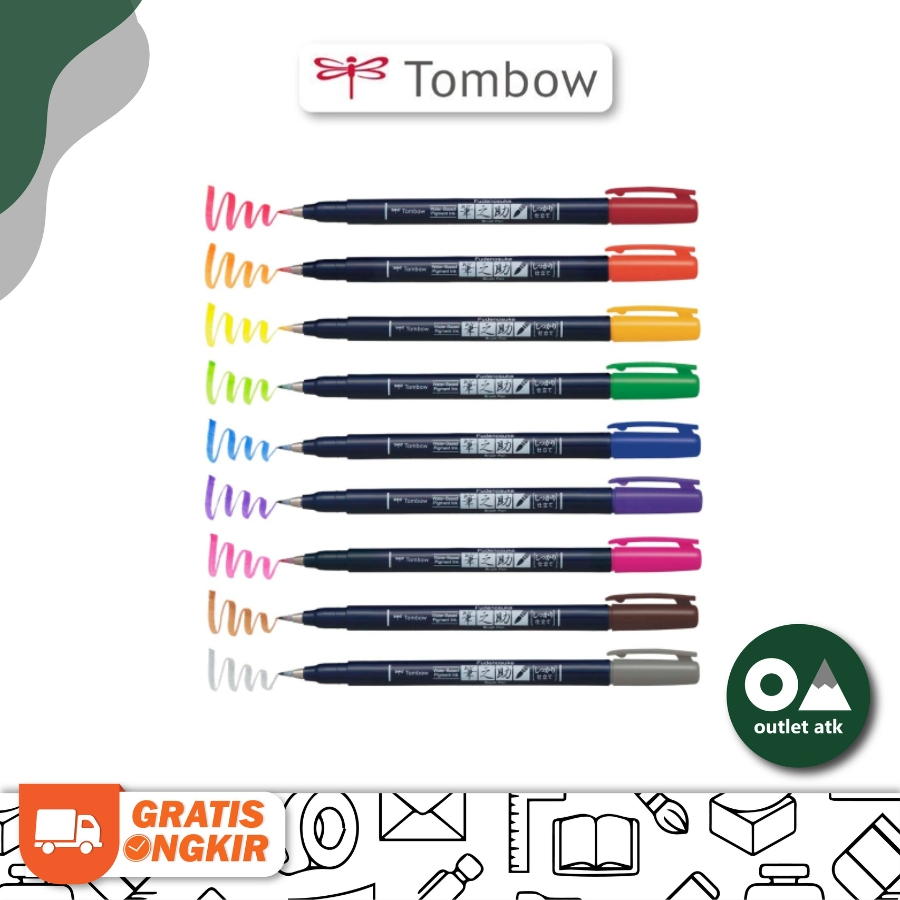 

Tombow Fudenosuke Hard Tip Brush Pen - Pen Kuas