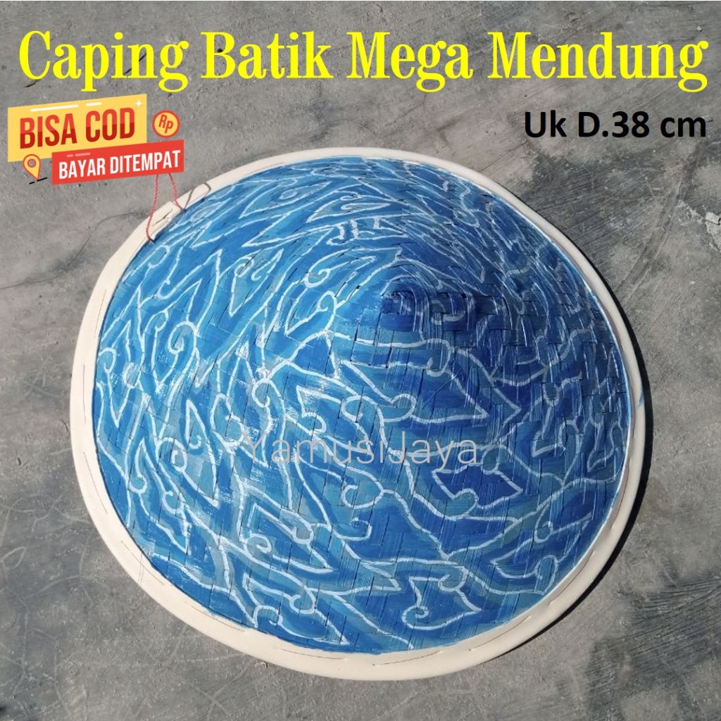 Topi Caping Motif Batik Mega Mendung, Caping Petani OSPEK