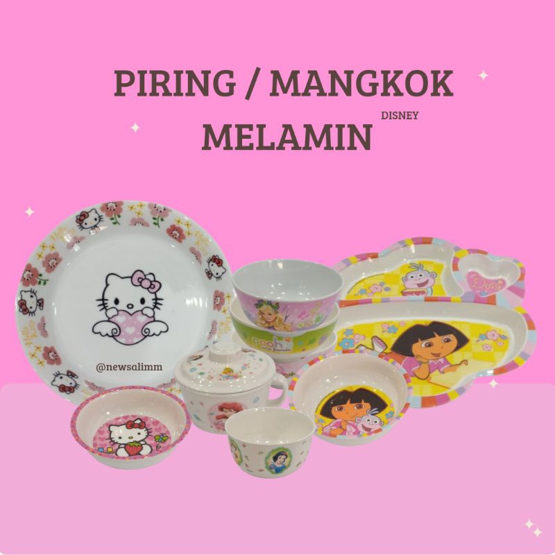 Piring & Mangkok Melamin/Piring Makan Anak-Anak/Piring Disney/Mangkok Anak-Anak