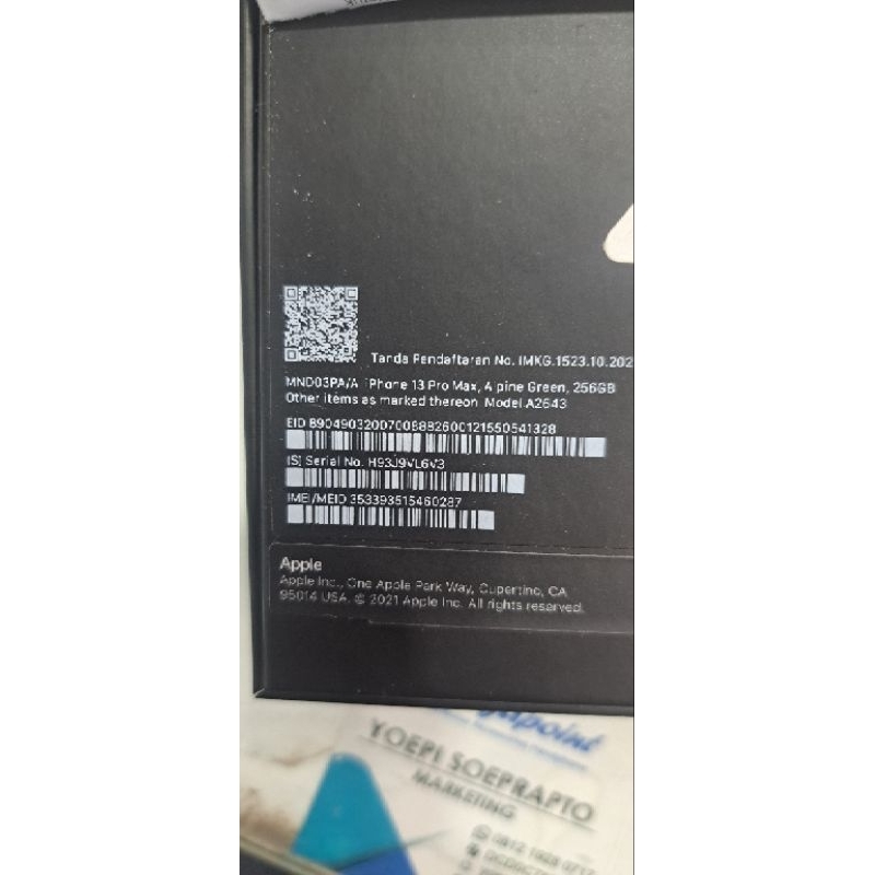 iphone 13 pro max 256gb second garansi resmi