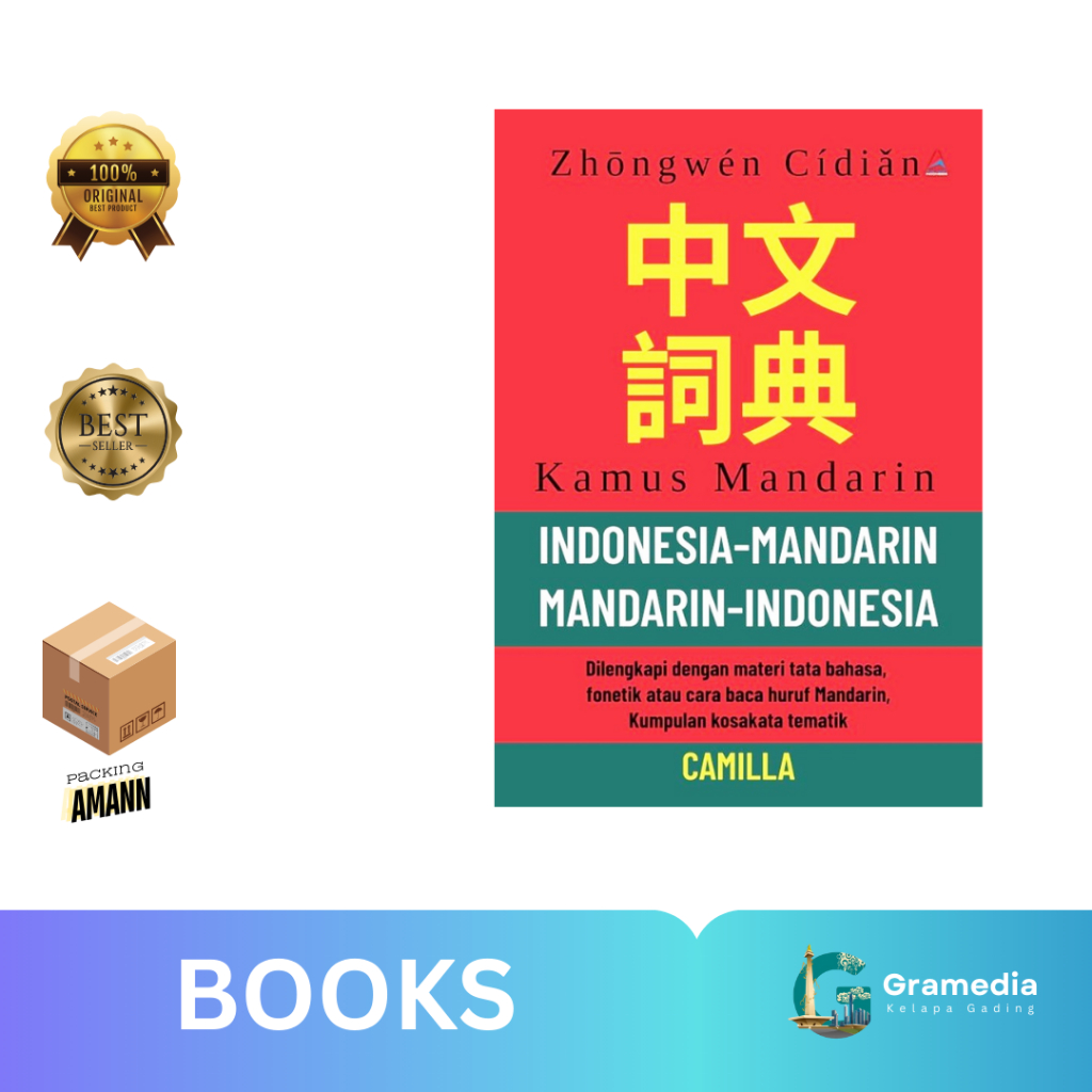 Gramedia MKG - Buku Bacaan Kamus Mandarin : Indonesia-Mandarin, Mandarin-Indonesia (Camilla)