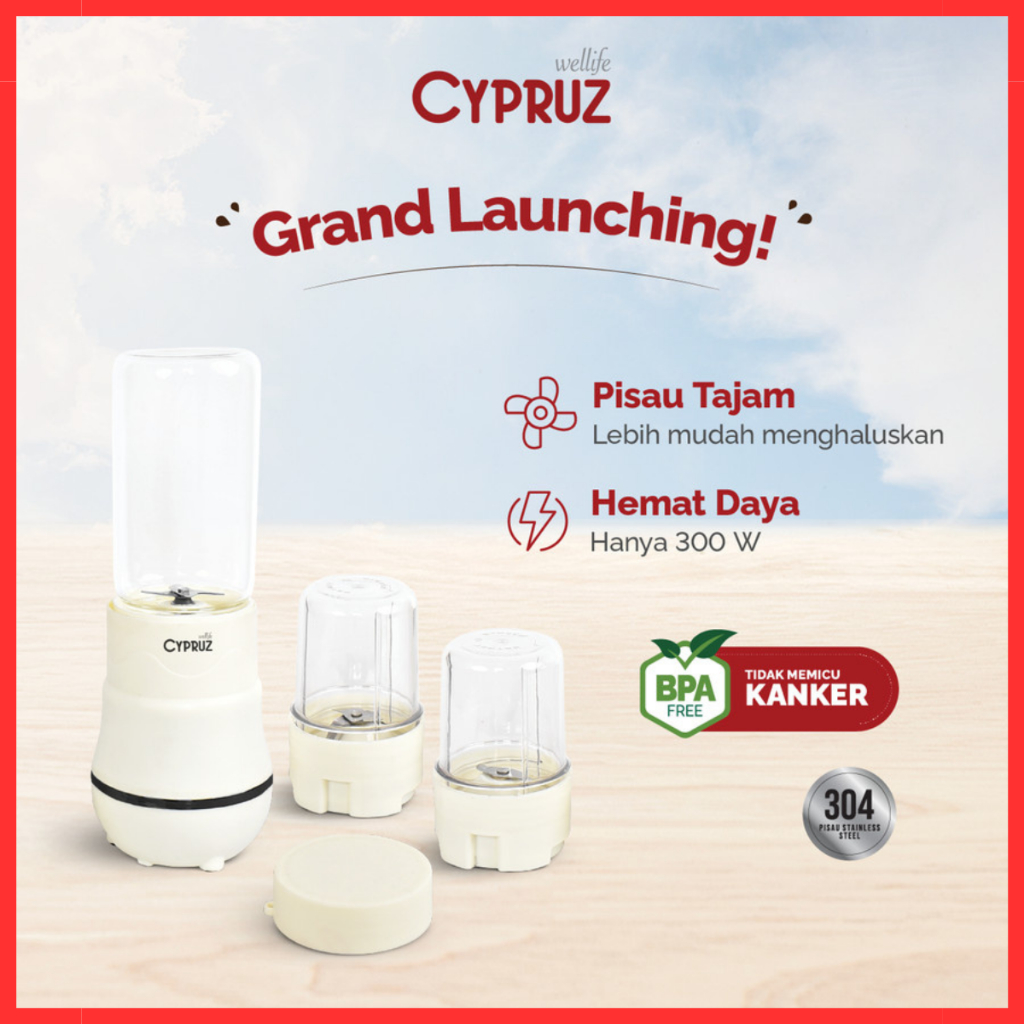 

Navi_Lezatoz Cypruz Multifunction Portable Blender 3In1 Low Watt