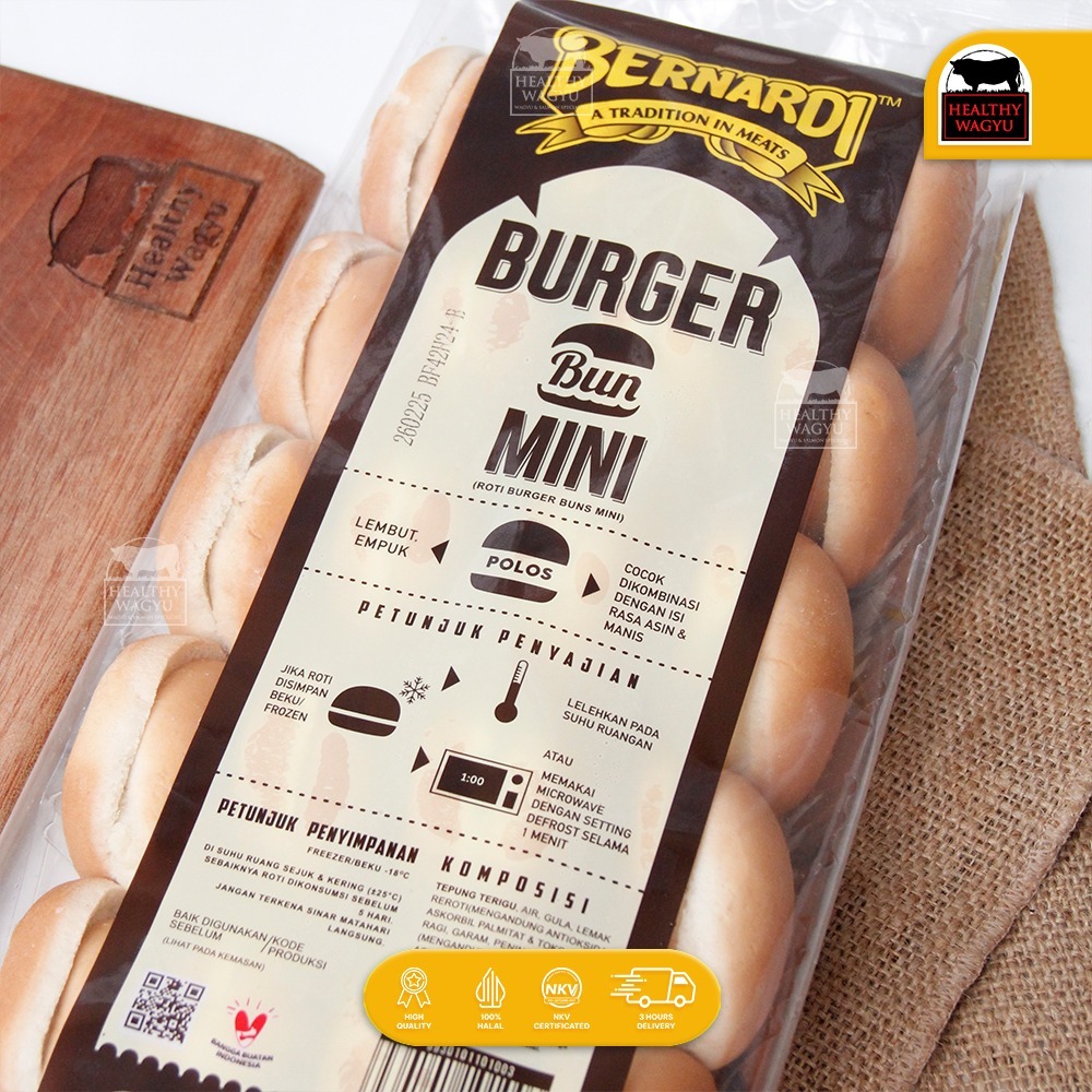 

NOB Bernardi Roti Burger Mini Burger Bun 20 pcs Halal Healthy Wagyu