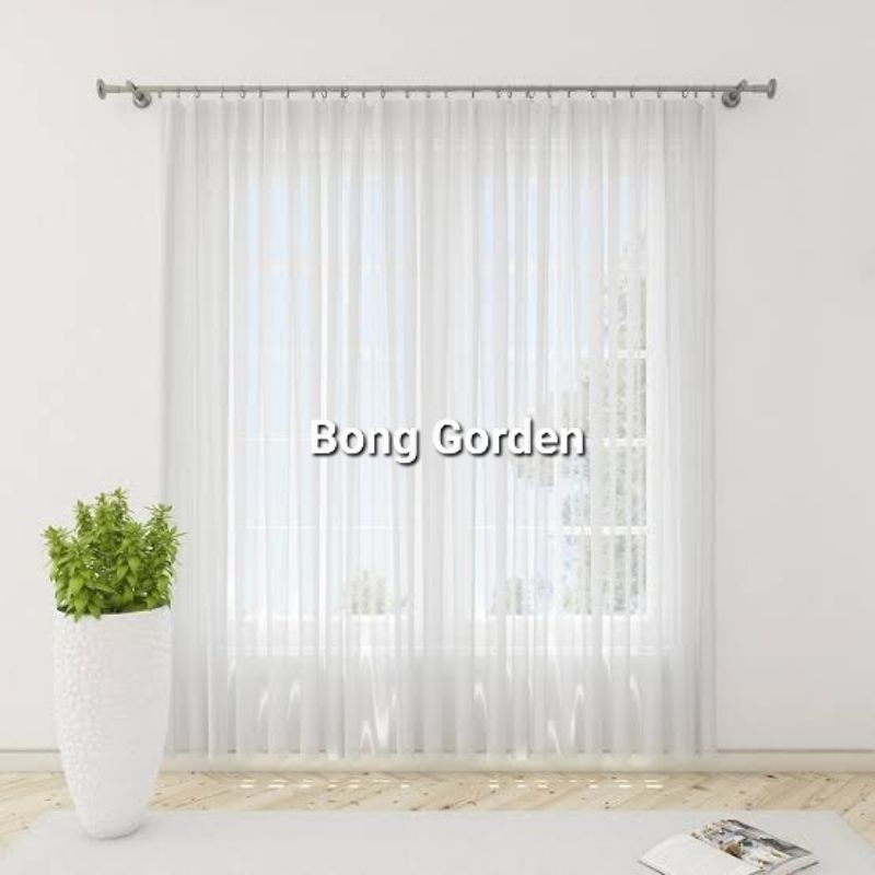 Vitrase Polos Daleman Gorden Jendela Gorden Siang Cantolan Kawat