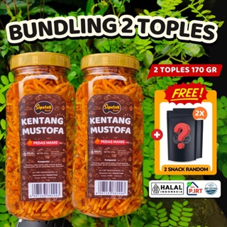

Paket Hemat 2 Toples Kentang Mustofa Sipetek Free 2 Pouch Snack