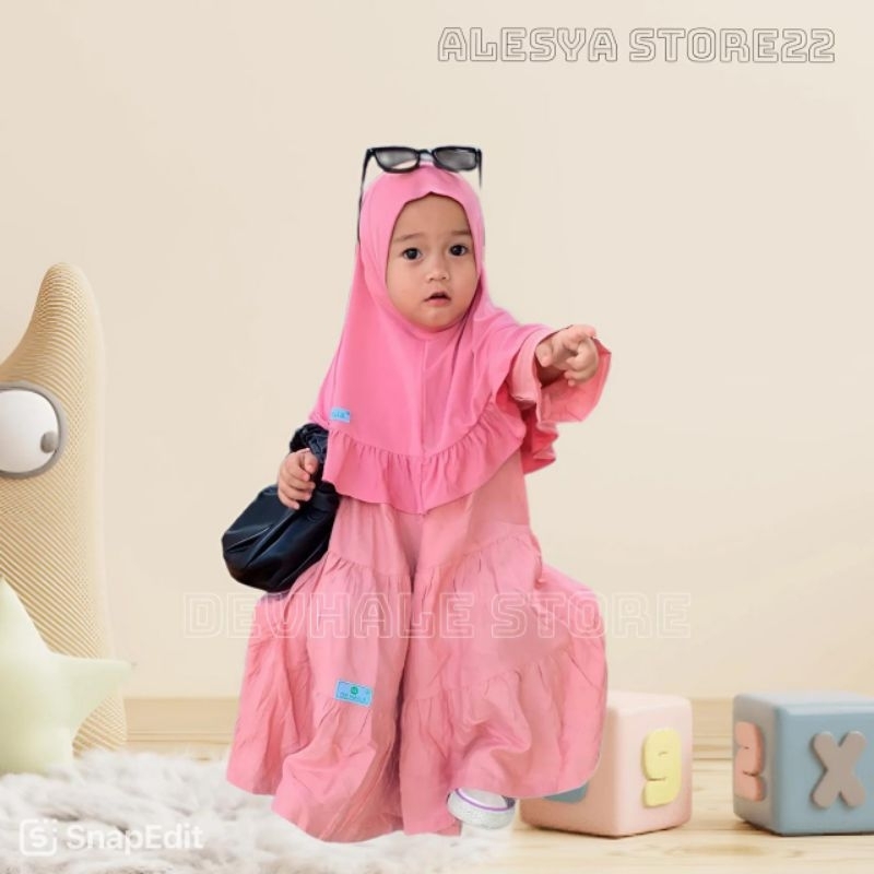 DVL/T3 GAMIS POLOS RAYON TWILL PREMIUM/GAMIS POLOS ANAK 0-7 TAHUN/BAJU MUSLIM ANAK PLUS JILBAB/DRES 