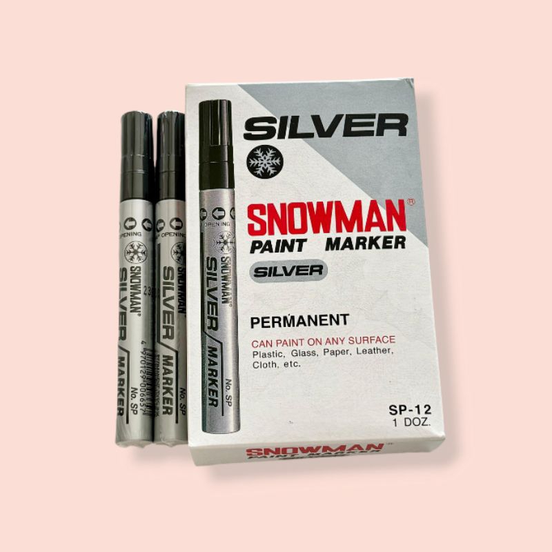 [ECER] SPIDOL SNOWMAN SILVER BESAR | SPIDOL PERMANEN SILVER