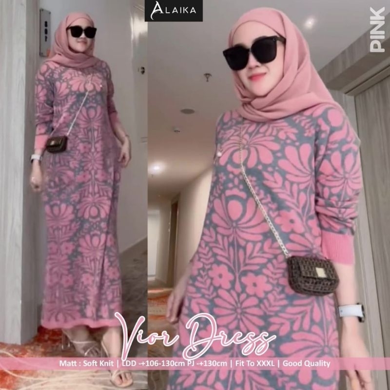 DRESS MAXI RAJUT JUMBO/VIOR/DRESS WANITA SOFT KNIT JUMBO LD 130 CM FIT XXXL
