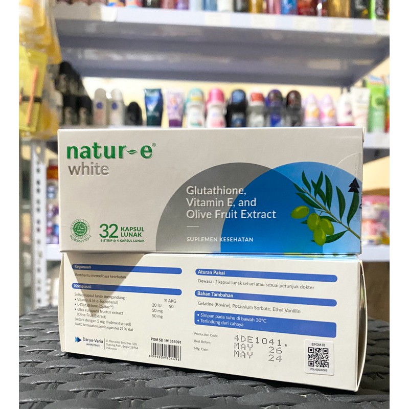 NATURE-E WHITE 32 KAPSUL LUNAK NATURE E WHITE BOX BESAR NATUR-E SUPLEMEN KECANTIKAN SUPLEMEN PERAWAT