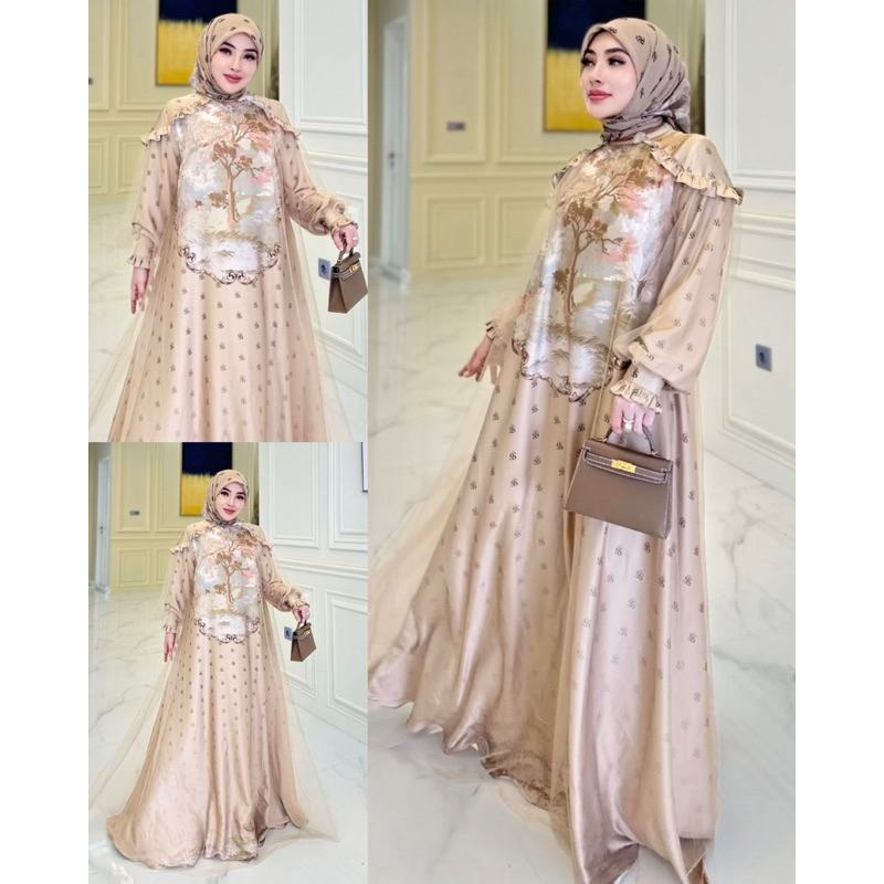 Dress Set Hijab Lukisan Tile Shellasaukia ORI 100% by Shellasaukia