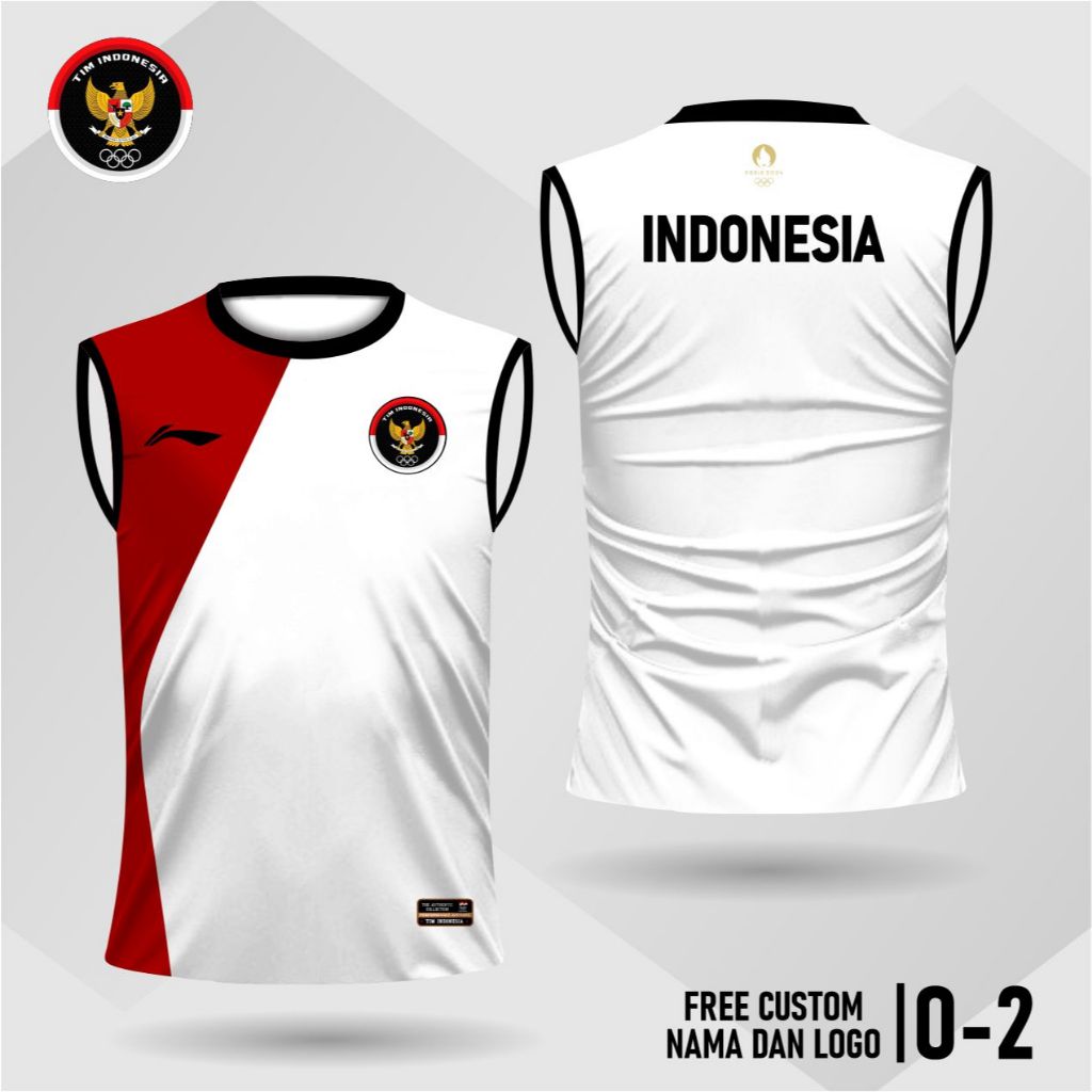 jersey singlet timnas indonesia 2024 jersey badminton olahraga merah putih