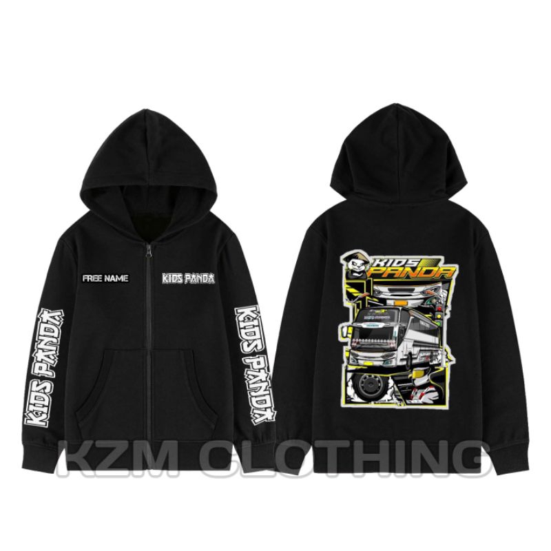 jaket zipper hoodie bus anak laki laki KIDS PANDA / jaket sweater bis anak Kids panda terbaru