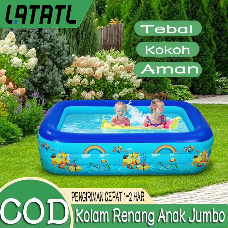 Diskon LATATL Kolam Renang Anak Jumbo 3ring Portable / Kolam Berenang Anak / Kolam Mandi Bola Anak /