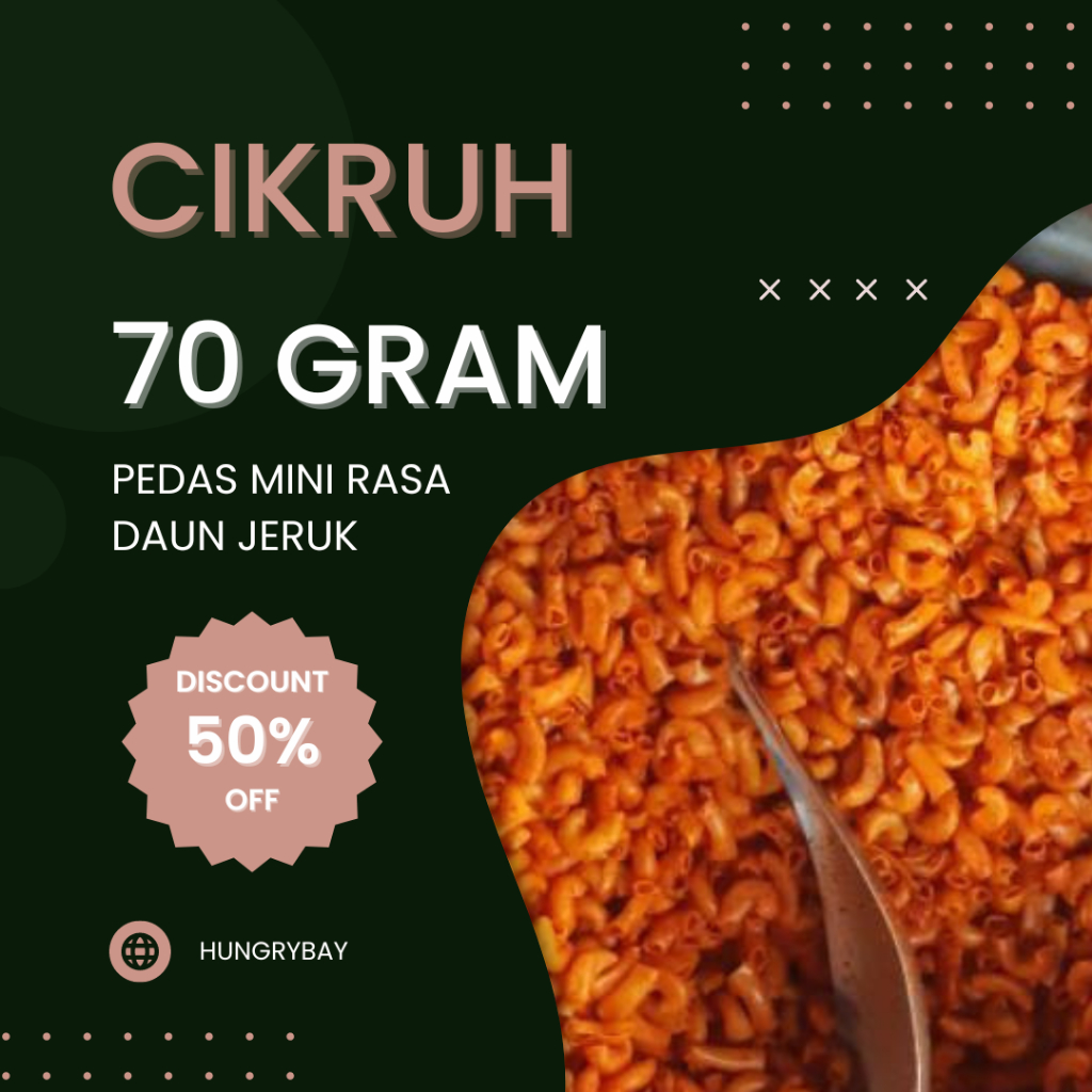 

70 Gram Makaroni Cikruh Pedas Daun Jeruk Di Jamin Bikin Nagih Tidak Pelit Bumbu Tidak Keras Termurah