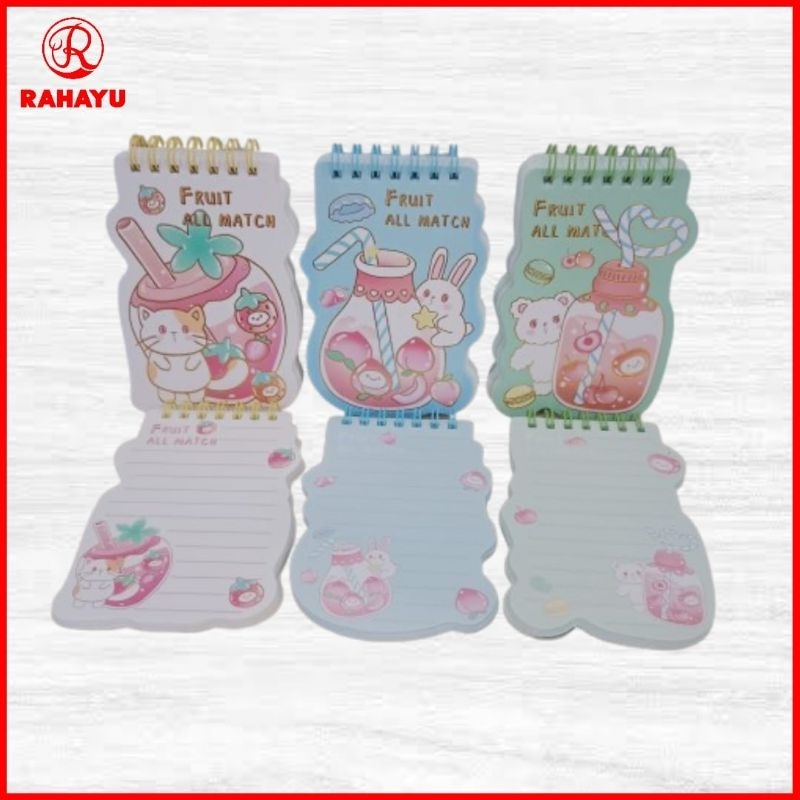 

NOTE BOOK ANIMAL DRINK FRUITS