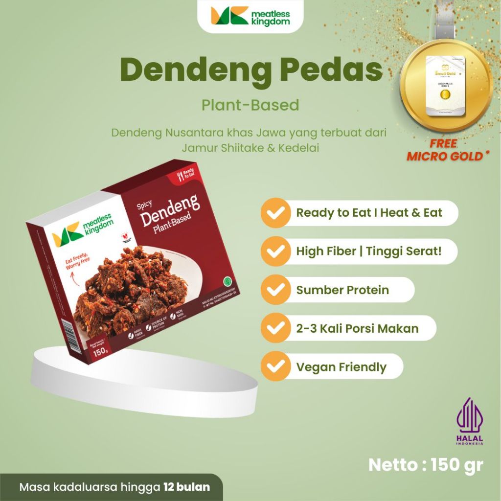 

Daging Vegan Dendeng Rasa Pedas - Meatless Kingdom - Kaya Serat & Sumber Protein