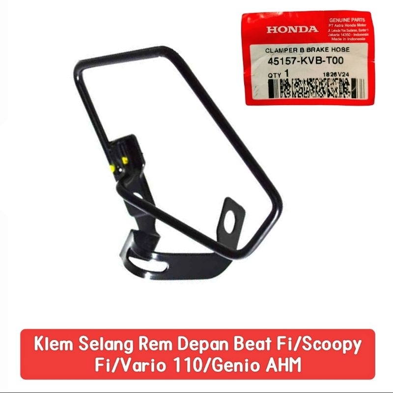 AHM 45157-KVB-T00 Clamper B Brake Hose Klem Selang Rem Depan Beat Fi,Scoopy Lama-Fi,Vario 110,Genio,