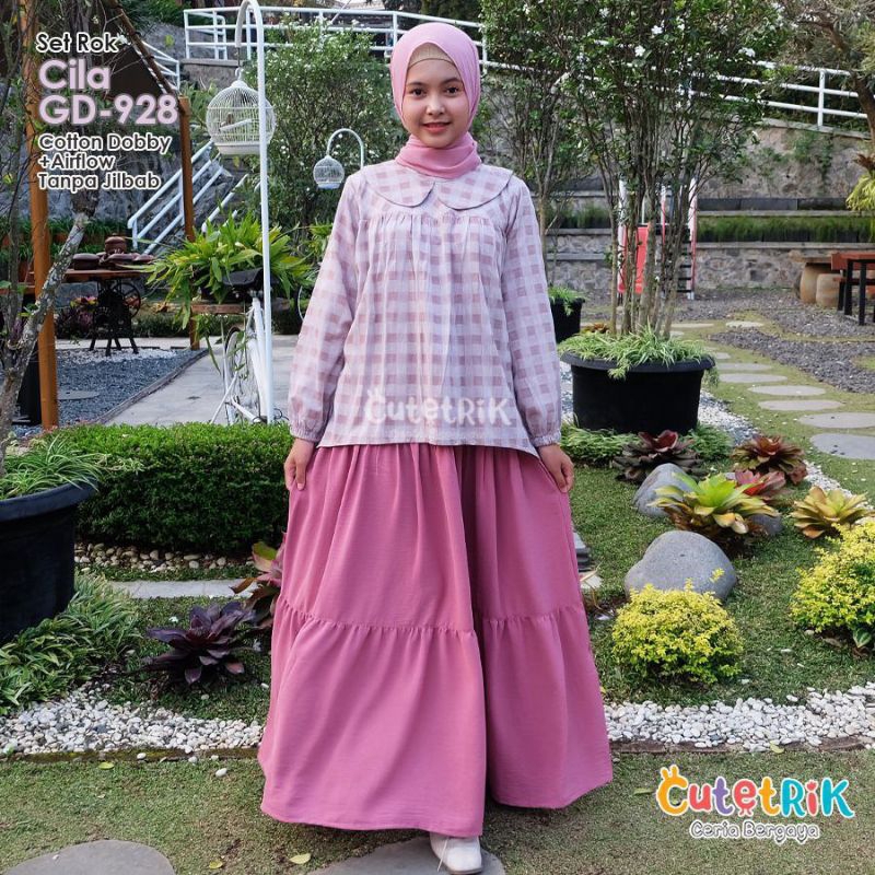 KOREA LOOK SET ROK CILA BY CUTETRIK TERBARU ANAK TANGGUNG DAN REMAJA 10 TAHUN MOTIF KOTAK SETELAN MU
