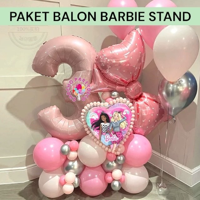 Paket Balon BARBIE STAND / Dekorasi Ulang Tahun BARBIE