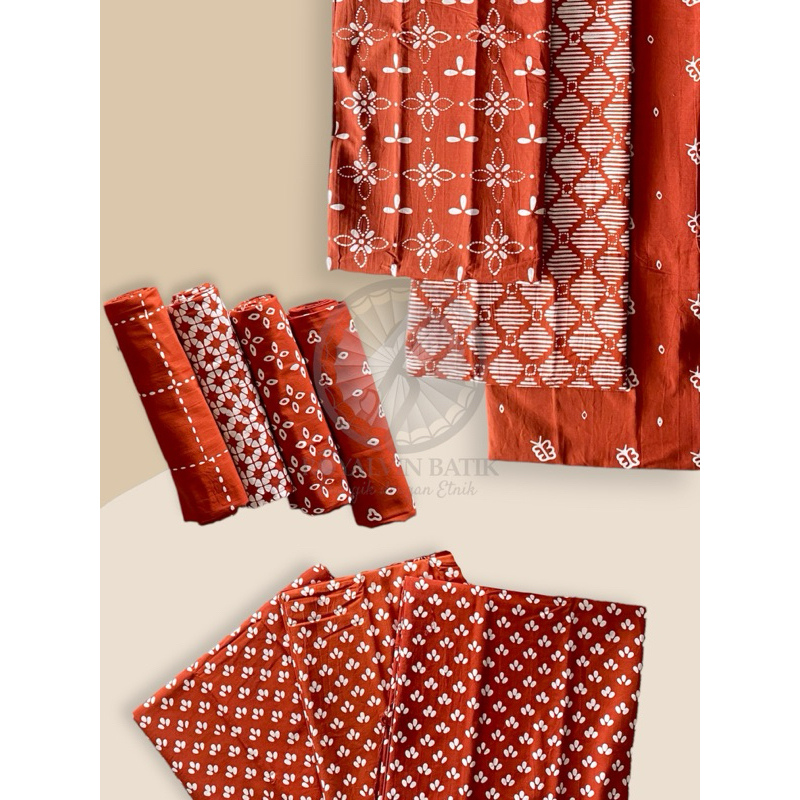 Vav Royalvin Batik Cap 1 Warna - TERAKOTA / Teracota / MERAH BATA - Batik Garutan Batik Tasikmalaya