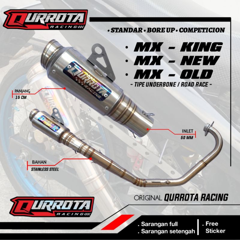 knalpot racing mx king mx new mx old satria fu untuk underbone ub roadrace original qurrota racing t