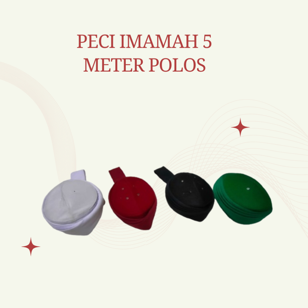 Peci Imamah 5 meter Permanen Polos (tidak ada motif)