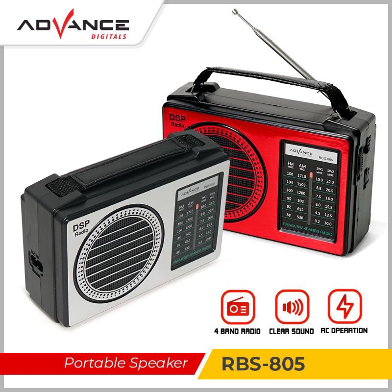 RADIO ADVANCE RBS-805 (Radio FM, AM, SW1, SW2 (4 Band radio)