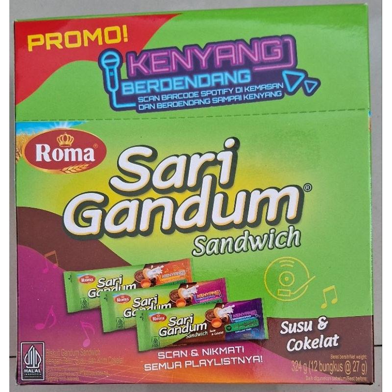 

Roma Sari Gandum Sandwich BOX - 12pcs x 27gr