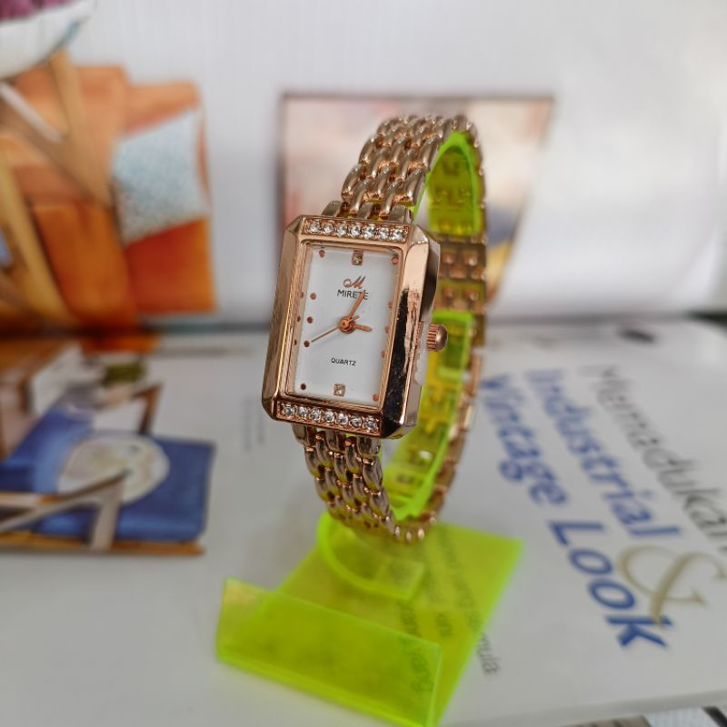 Jam Tangan Mirete Rantai Gold Stainless Stell