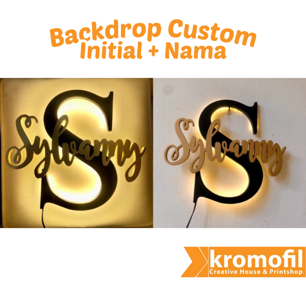 Hiasan Dinding Wall Decor Huruf Kayu Custom Inisial + nama backdrop kualitas baik