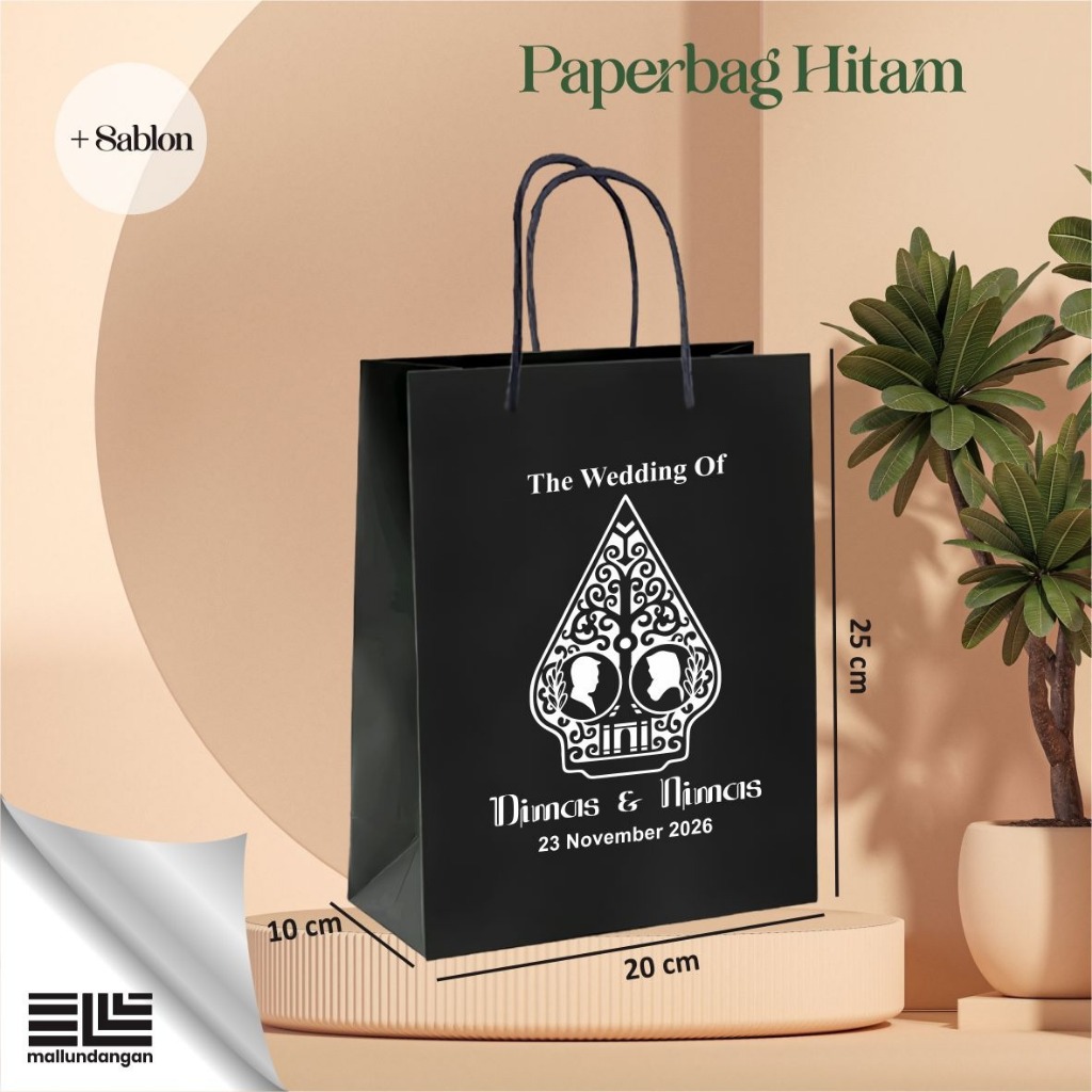

PAPERBAG 20X25 POLOS HITAM - PAPER BAG 20 X 25 HITAM SABLON - PAPPERBAG KRAFT HITAM CUSTOM TULISAN